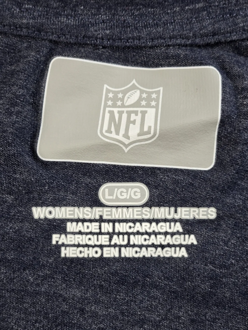 NFL Women's Navy Heather Crewneck Shirt - Picture 3 of 8